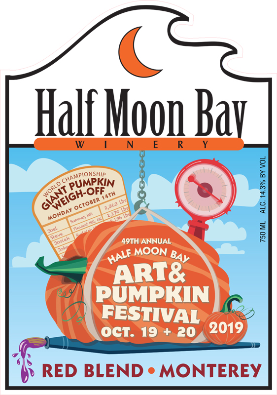 2019 Half Moon Bay Art & Pumpkin Festival Wine Label